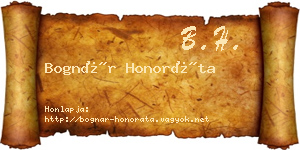 Bognár Honoráta névjegykártya